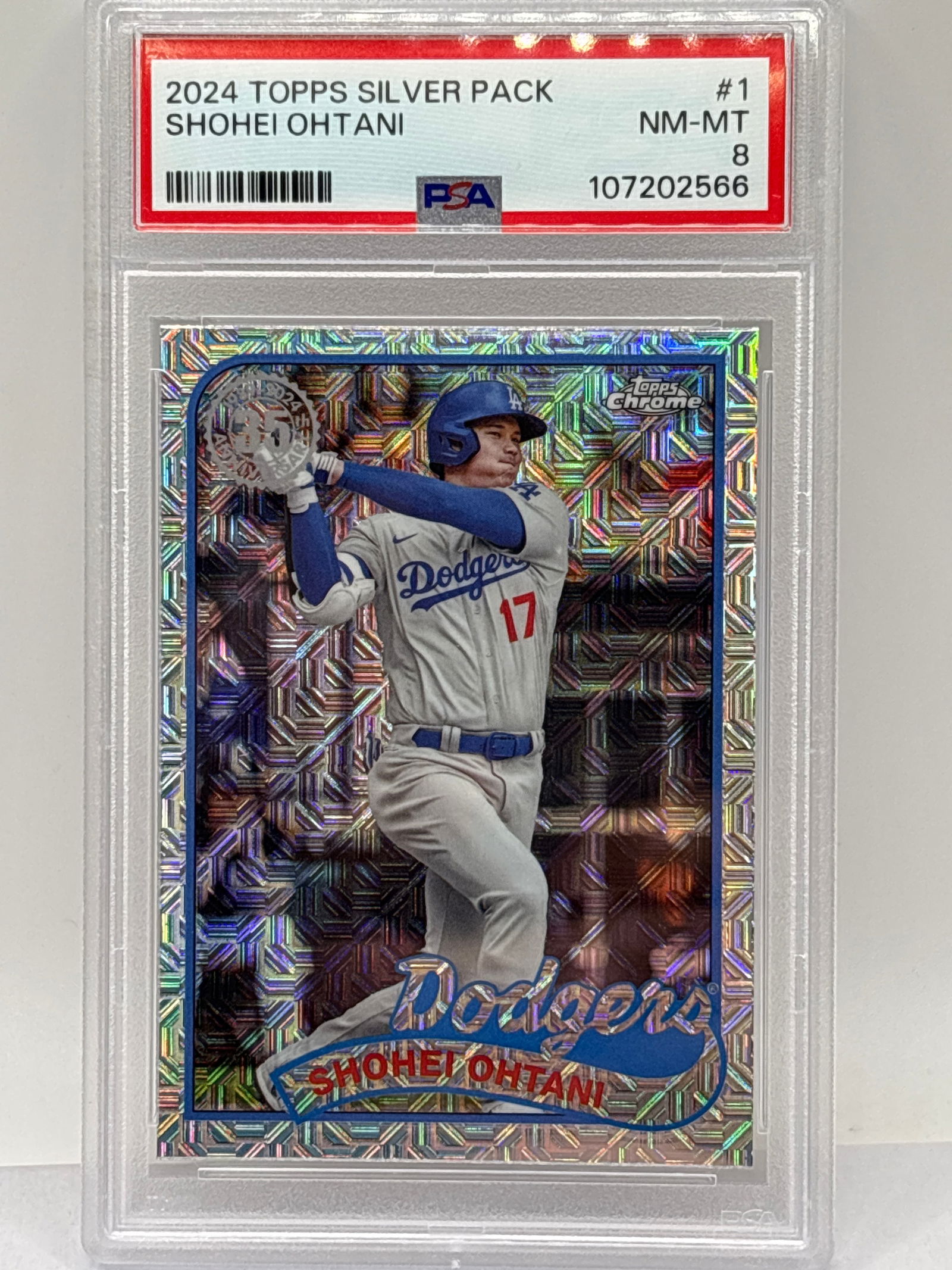 2024 TOPPS SILVER PACK SHOHEI OHTANI MOJO #1 PSA NM-MT 8 (1 of 3)