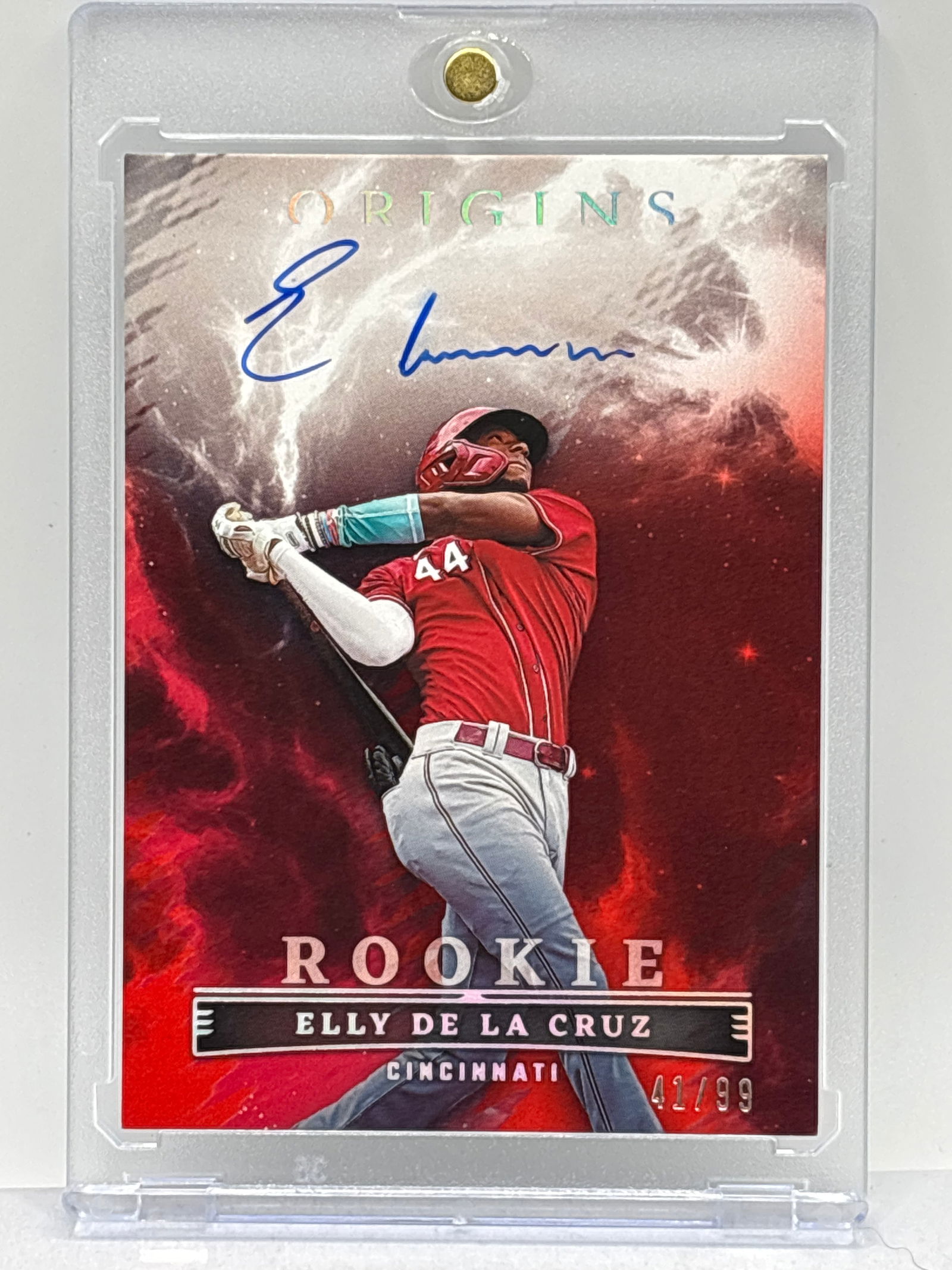 41/99!! 2023 PANINI CHRONICLES ORIGINS ROOKIE ELLY DE LA CRUZ ON-CARD AUTOGRAPHED ROOKIE CARD (1 of 4)