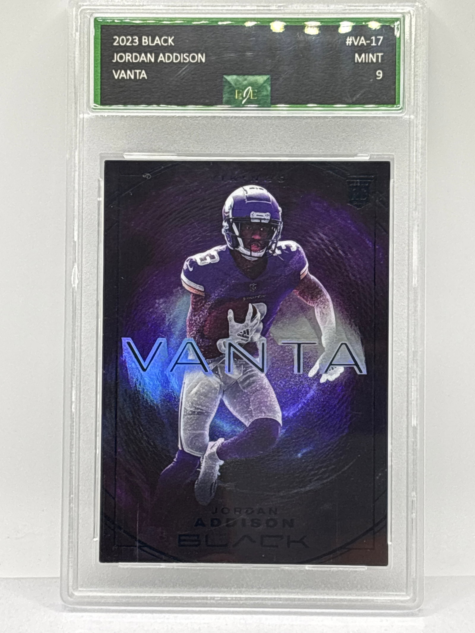 CASE HIT!! 2023 PANINI BLACK JORDAN ADDISON VANTA RC SSP MINT 9: CASE HIT!! 2023 PANINI BLACK JORDAN ADDISON VANTA RC SSP MINT 9