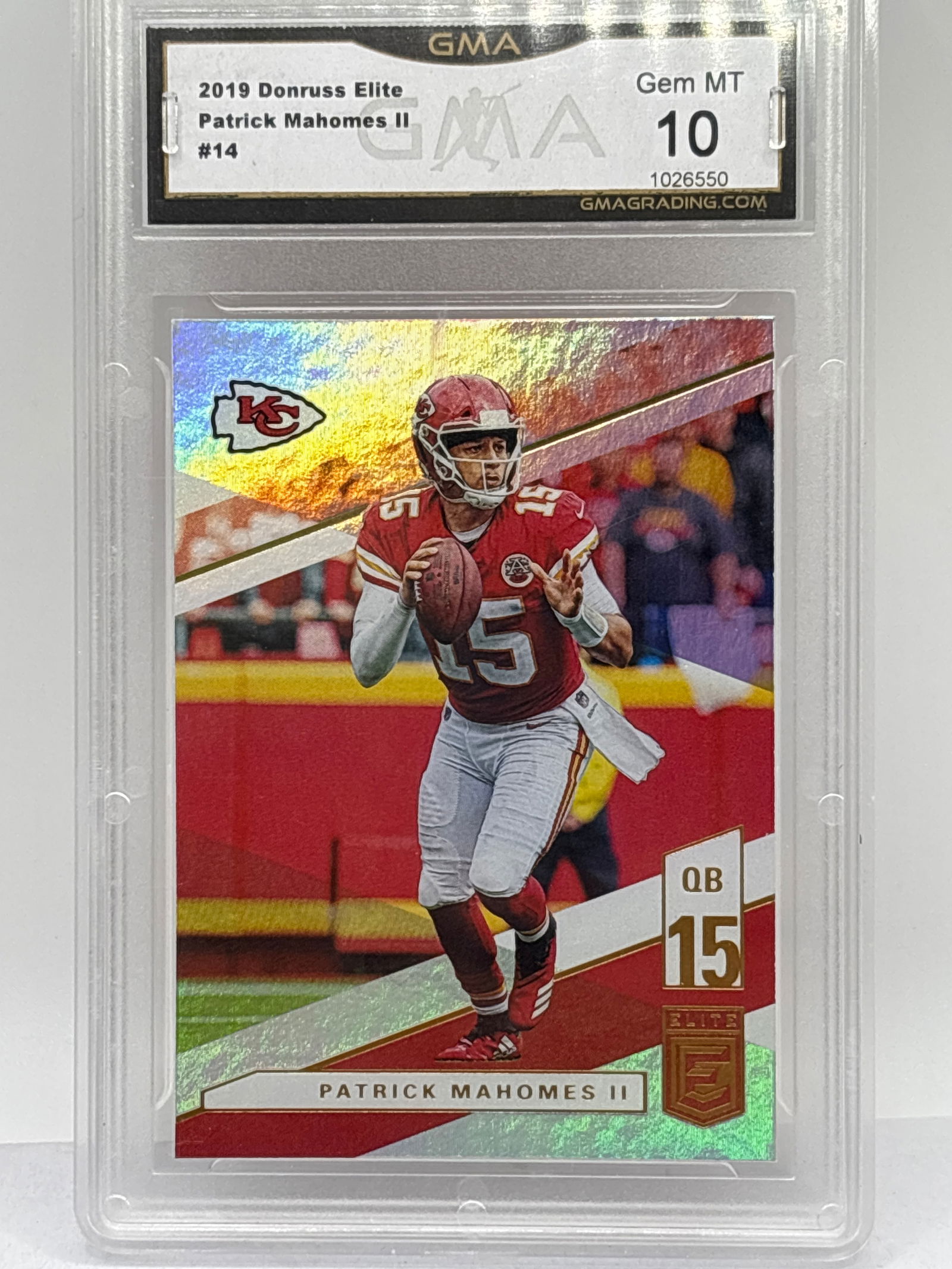 2019 PANINI DONRUSS ELITE PATRICK MAHOMES #14 GMA GEM MINT 10 (1 of 6)