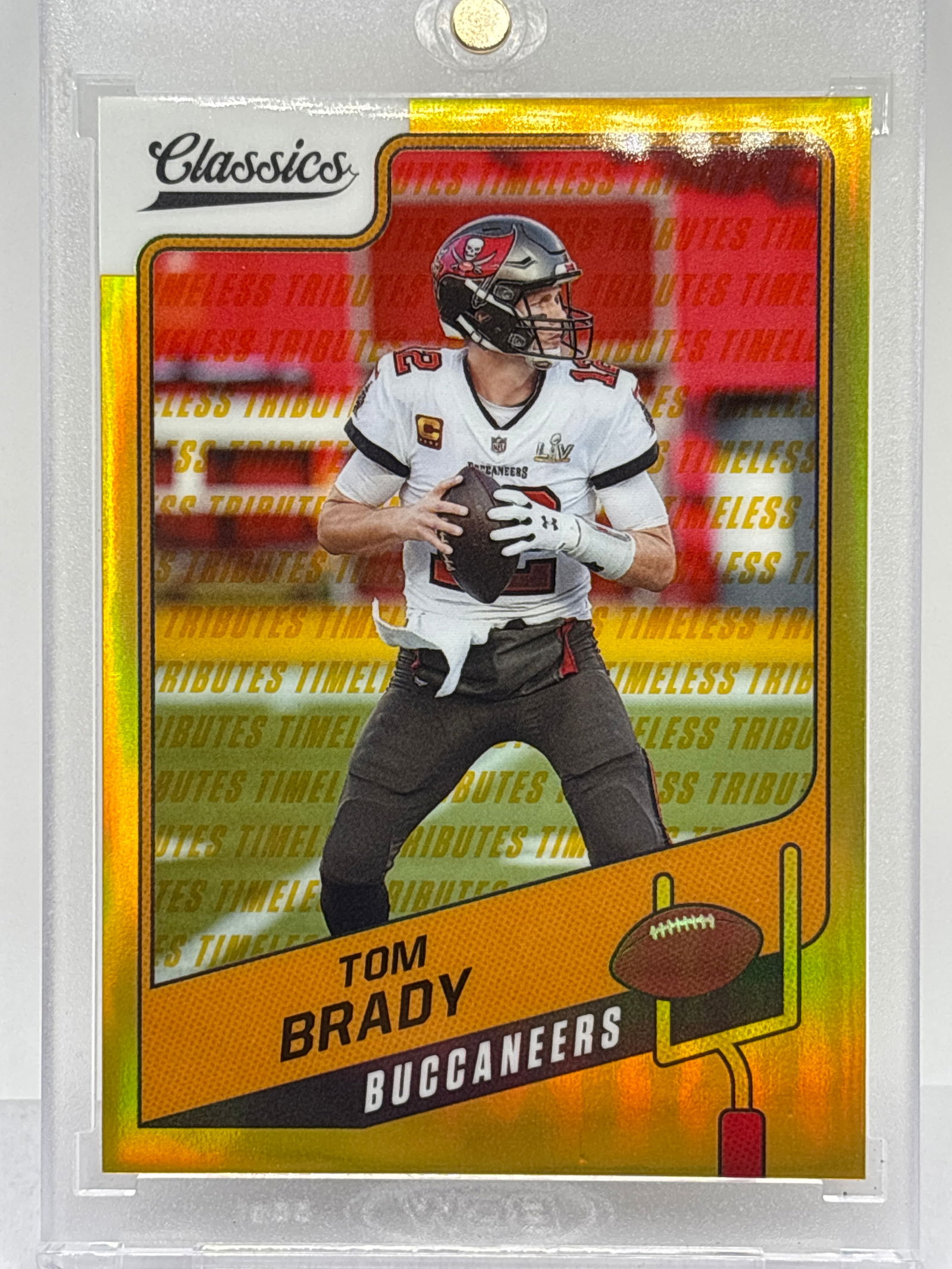 9/60!!  2021 PANINI CLASSICS TOM BRADY GOLD TRIBUTE CARD (1 of 5)