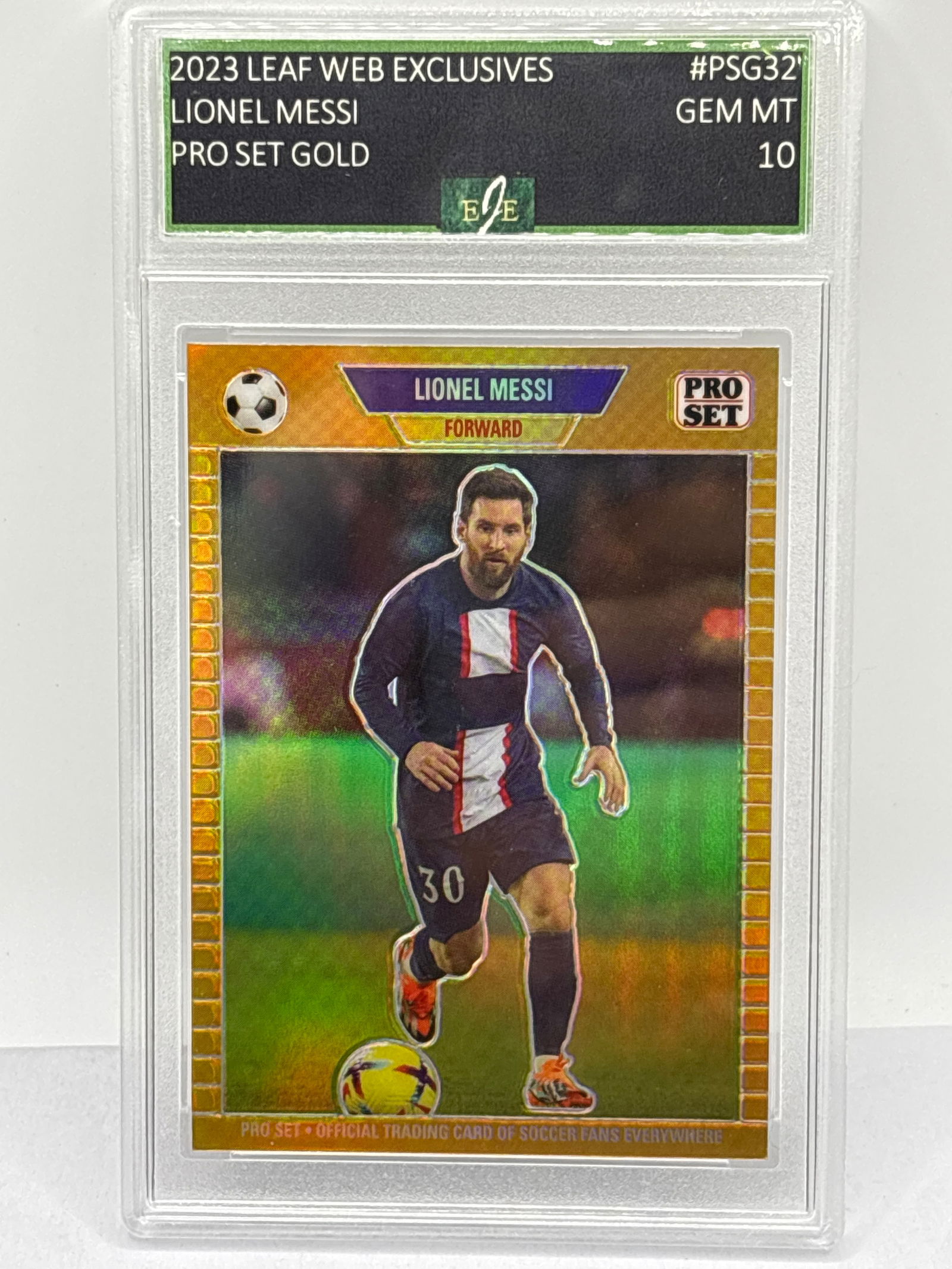 24/199!! 2023 LEAF WEB EXCLUSIVES LIONEL MESSI PRO SET GOLD GEM MINT 10 (1 of 4)