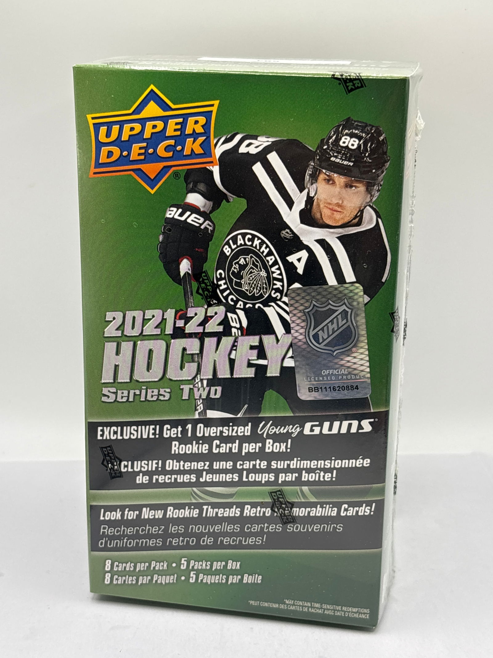 FACTORY SEALED 2021-22 UPPER DECK SERIES 2 HOCKEY BOX W/ OVERSIZED YOUNG GUNS CARD! (1 of 4)