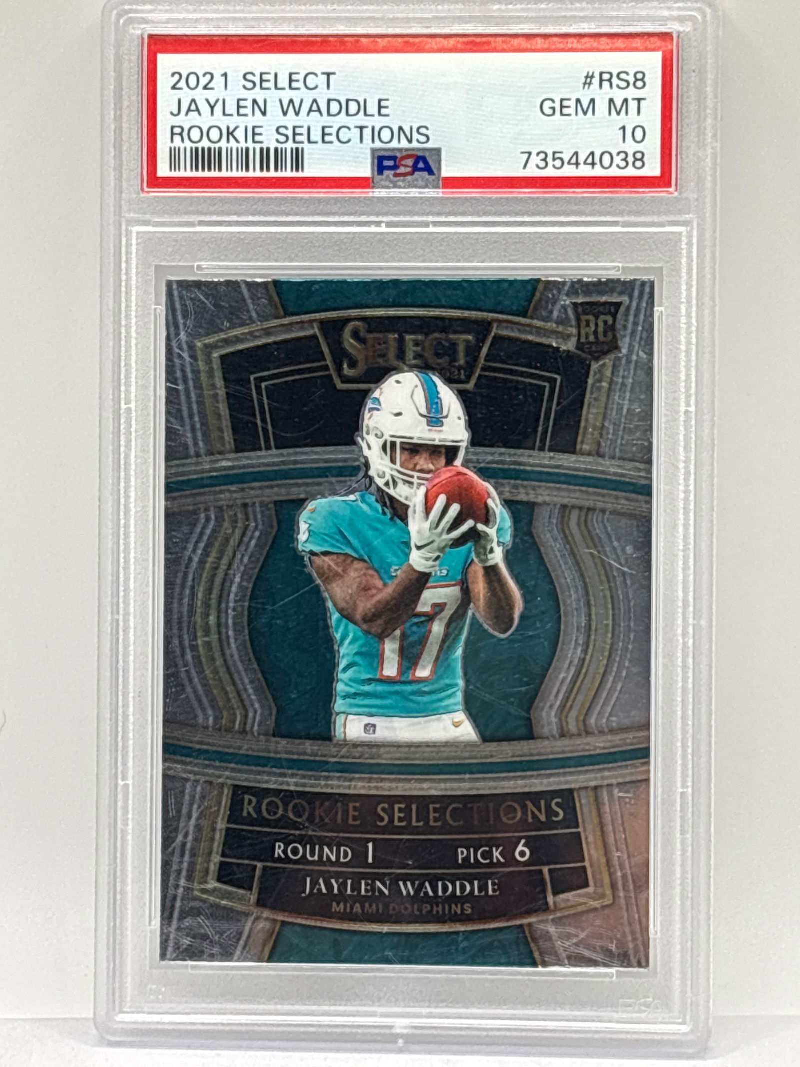 2021 PANINI SELECT JAYLEN WADDLE ROOKIE SELECTIONS RC PSA GEM MINT 10 (1 of 3)