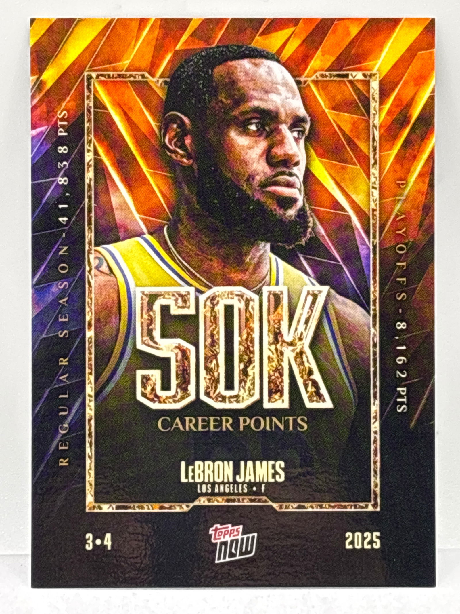 2025 TOPPS NOW #12 LEBRON JAMES 50K CAREER POINTS (1 of 3)