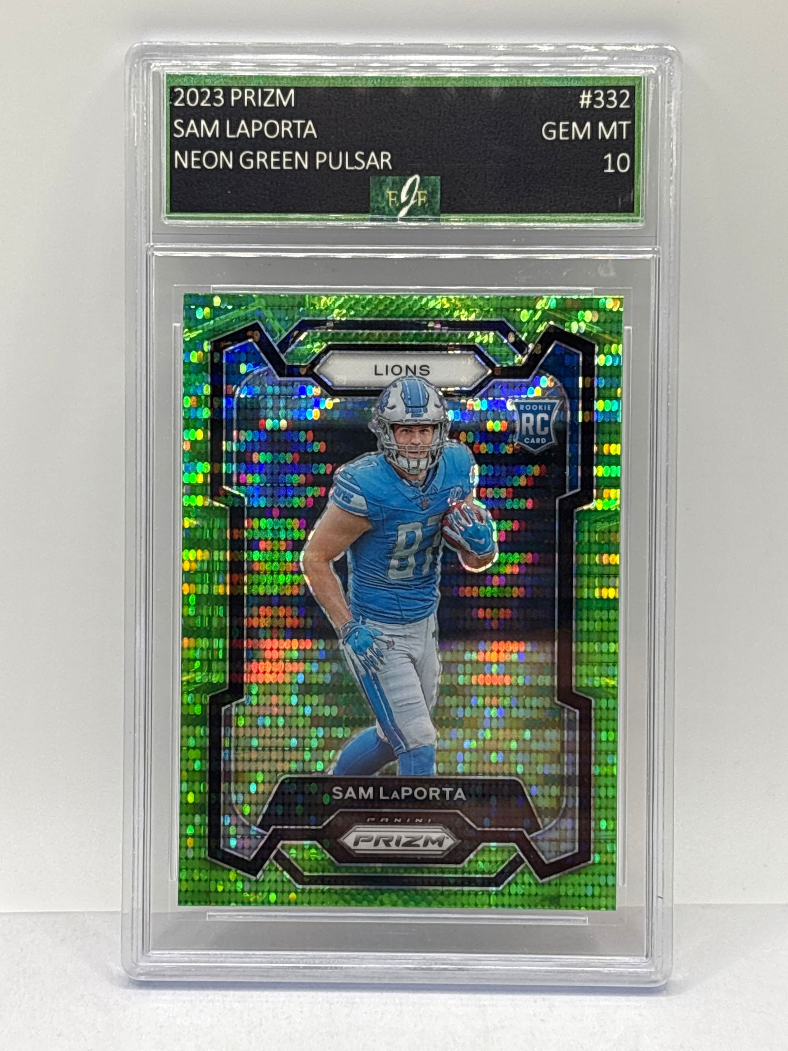 2023 PANINI PRIZM SAM LAPORTA NEON GREEN PULSAR PRIZM HOLO RC GEM MINT 10: 2023 PANINI PRIZM SAM LAPORTA NEON GREEN PULSAR PRIZM HOLO RC GEM MINT 10