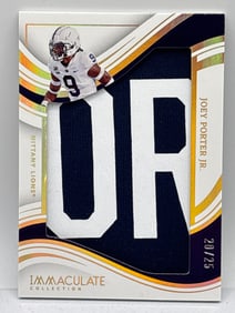 INSANE PATCH 20/25!! 2023 PANINI IMMACULATE COLLECTION COLLEGIATE JOEY PORTER JR IMMACULATE JUMBOS