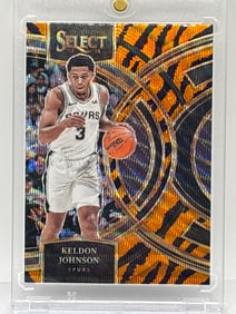 2022-23 PANINI SELECT PREMIER KELDON JOHNSON TIGER STRIPE WAVE PRIZM HOLO