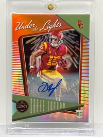 20/50!! 2022 PANINI LEGACY DRAKE LONDON UNDER THE LIGHTS AUTOGRAPHED ROOKIE CARD
