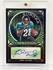 26/50!! 2021 PANINI OBSIDIAN AURORA AUTOGRAPHS FRED TAYLOR AUTOGRAPHED AURORA