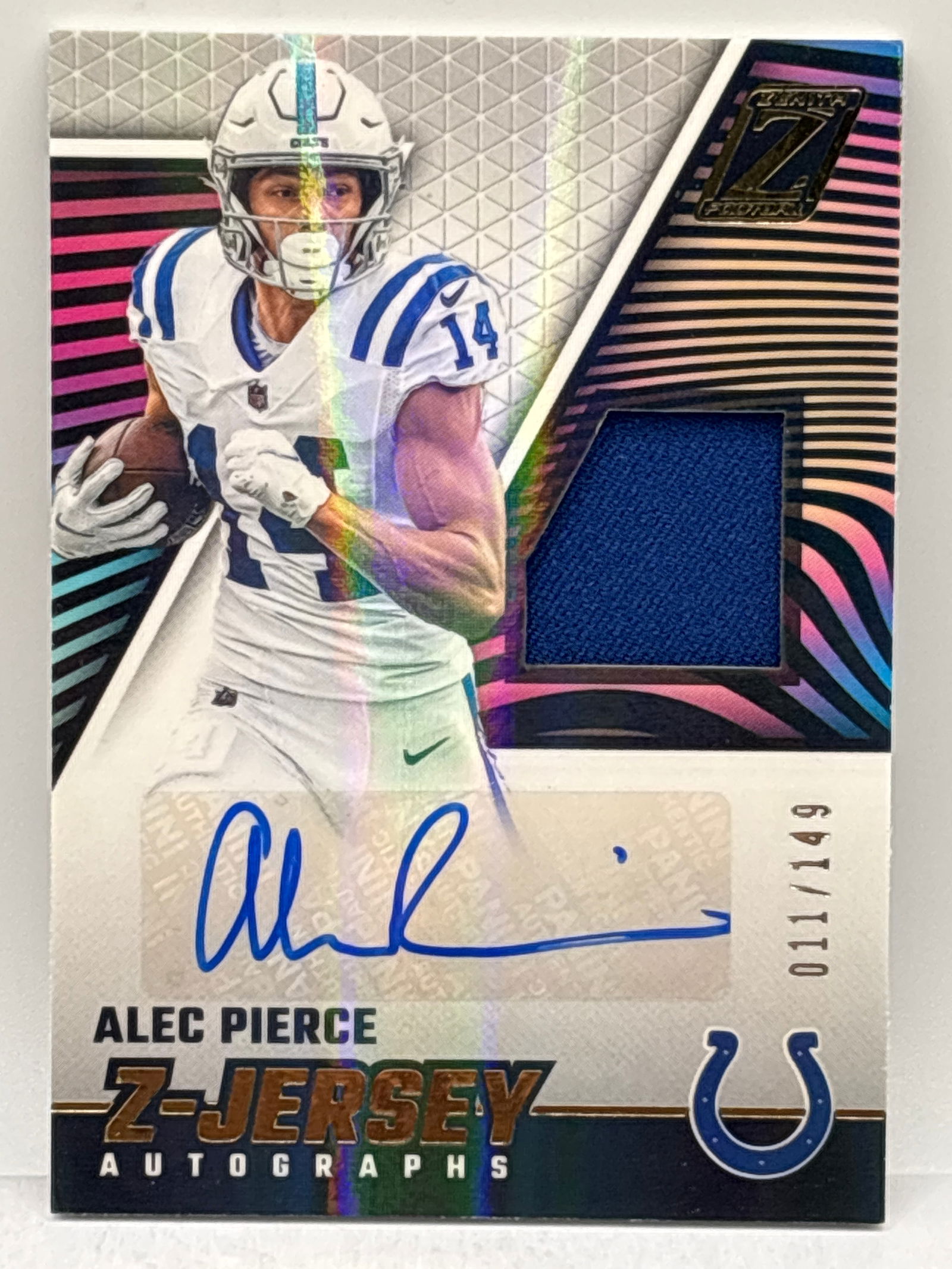 11/149!! 2023 PANINI ZENITH ALEC PIERCE Z-JERSEY AUTOGRAPHS RPA: 11/149!! 2023 PANINI ZENITH ALEC PIERCE Z-JERSEY AUTOGRAPHS RPA