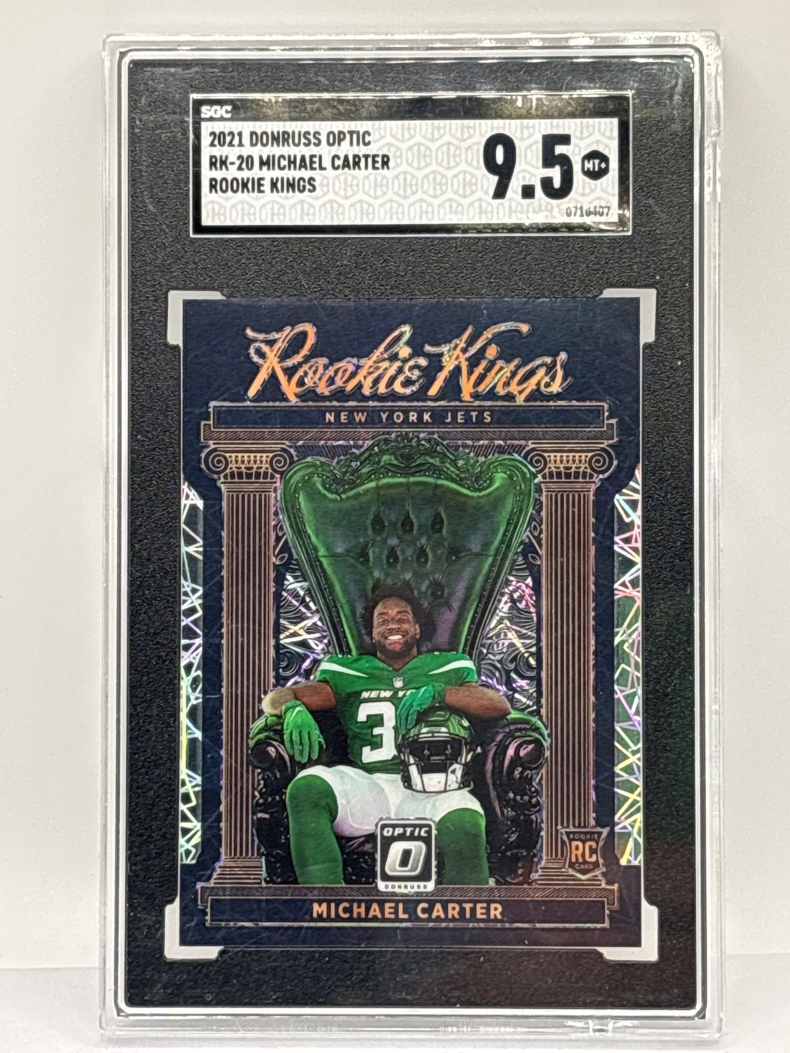 CASE HIT! 2021 PANINI DONRUSS OPTIC MICHAEL CARTER ROOKIE KINGS RC SGC MINT+ 9.5 (1 of 3)