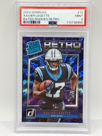 2024 PANINI DONRUSS XAVIER LEGETTE RATED ROOKIES RETRO ROOKIE CARD PSA MINT 9