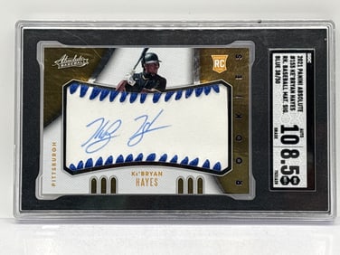 38/50!! 2021 PANINI ABSOLUTE KE’BRYAN HAYES RK BASEBALL MAT SIG BLUE RPA GEM MINT 10/NM-MT+ 8.5