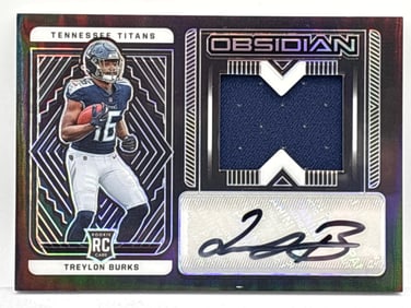 28/175!! 2022 PANINI OBSIDIAN TREYLON BURKS RPA AUTOGRAPHED MEM PATCH ROOKIE CARD