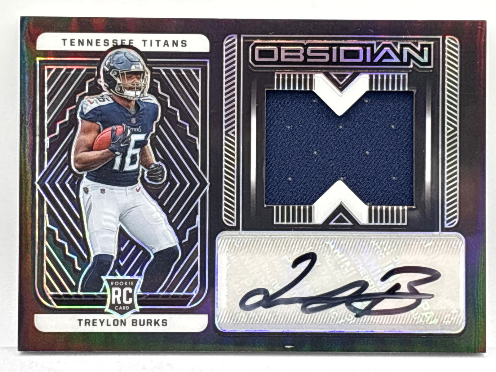 28/175!! 2022 PANINI OBSIDIAN TREYLON BURKS RPA AUTOGRAPHED MEM PATCH ROOKIE CARD (1 of 4)