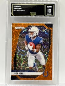 2024 PANINI PRIZM JOSH DOWNS ORANGE LAZER PRIZM HOLO GEM MINT 10