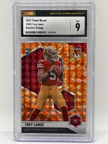 2021 PANINI MOSAIC TREY LANCE REACTIVE ORANGE PRIZM HOLO ROOKIE CARD MINT 9