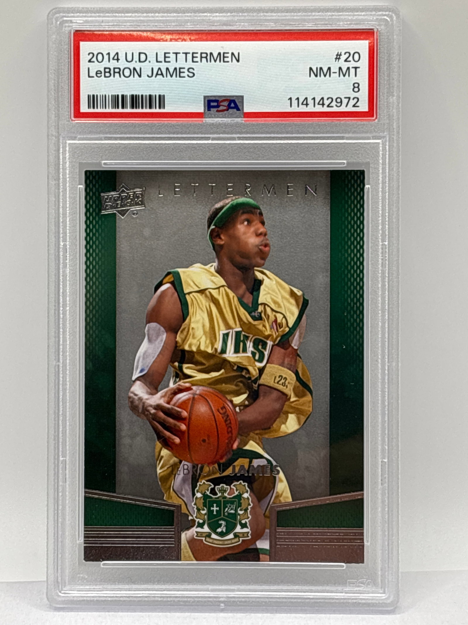 2014 UPPER DECK LEBRON JAMES LETTERMAN PSA NM-MT 8 (1 of 3)