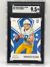 2020 PANINI ROOKIES & STARS JUSTIN HERBERT ROOKIE CARD SGC MINT+ 9.5