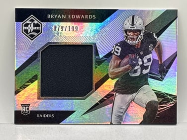 79/199!! 2020 PANINI LIMITED BRYAN EDWARDS AUTHENTIC MEMORABILIA ROOKIE PATCH