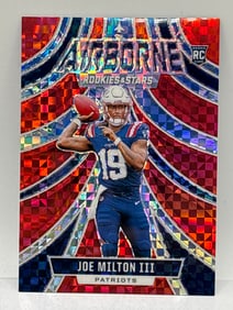 2024 PANINI PRIZM ROOKIES & STARS JOE MILTON AIRBORNE RED PRIZM HOLO ROOKIE CARD