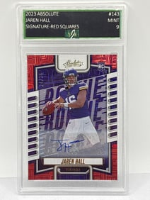 RARE 24/25!! 2023 PANINI ABSOLUTE JAREN HALL SIG RED MOJO AUTOGRAPHED RC MINT 9
