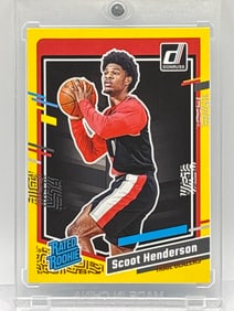 2023-24 PANINI DONRUSS SCOOT HENDERSON YELLOW RATED ROOKIE CARD