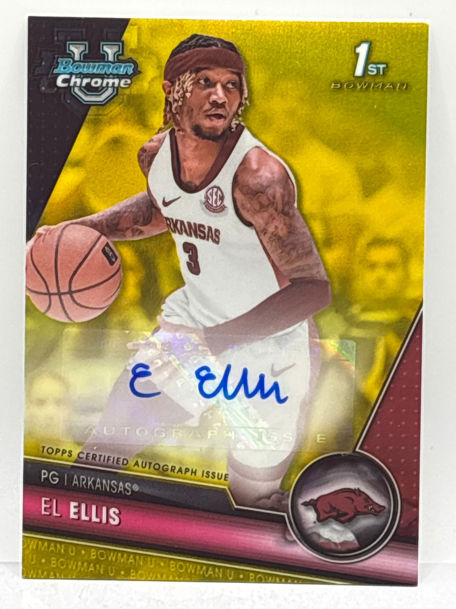 22/75!!  2024 BOWMAN CHROME EL ELLIS 1ST BOWMAN AUTOGRAPHED GOLD (1 of 2)