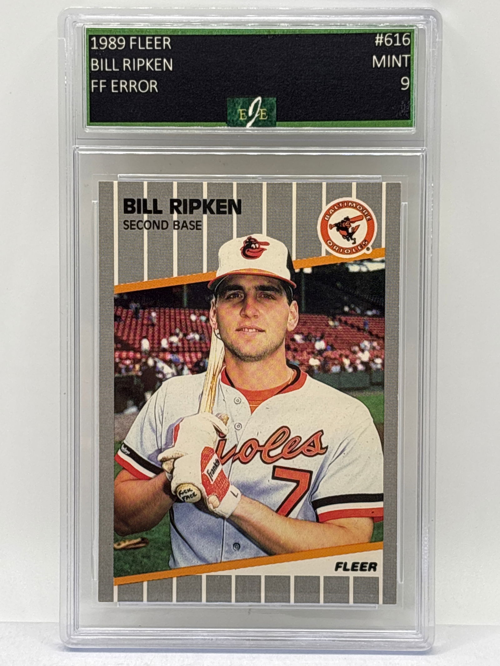 ICONIC 1989 FLEER BILLY RIPKIN “FUC% FACE” ERROR CARD GRADED MINT 9 (1 of 6)