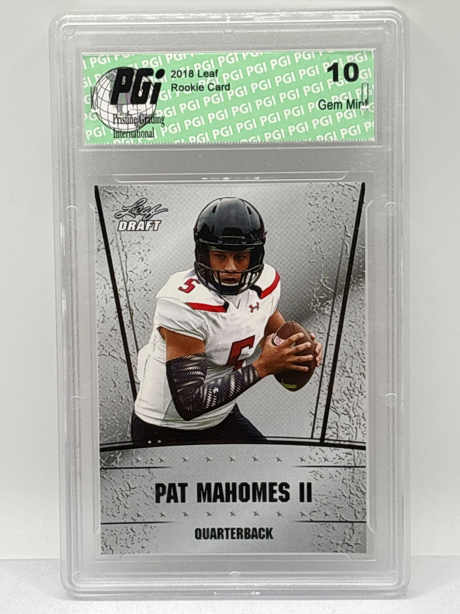 2018 LEAF DRAFT PATRICK MAHOMES ROOKIE CARD GRADED GEM MINT 10 (1 of 3)