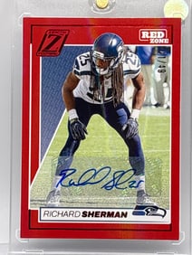 41/49!! 2024 PANINI ZENITH RED ZONE RICHARD SHERMAN AUTOGRAPH
