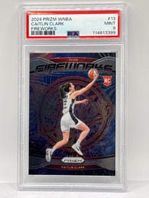 2024 PANINI PRIZM WNBA CAITLIN CLARK FIREWORKS ROOKIE CARD PSA MINT 9
