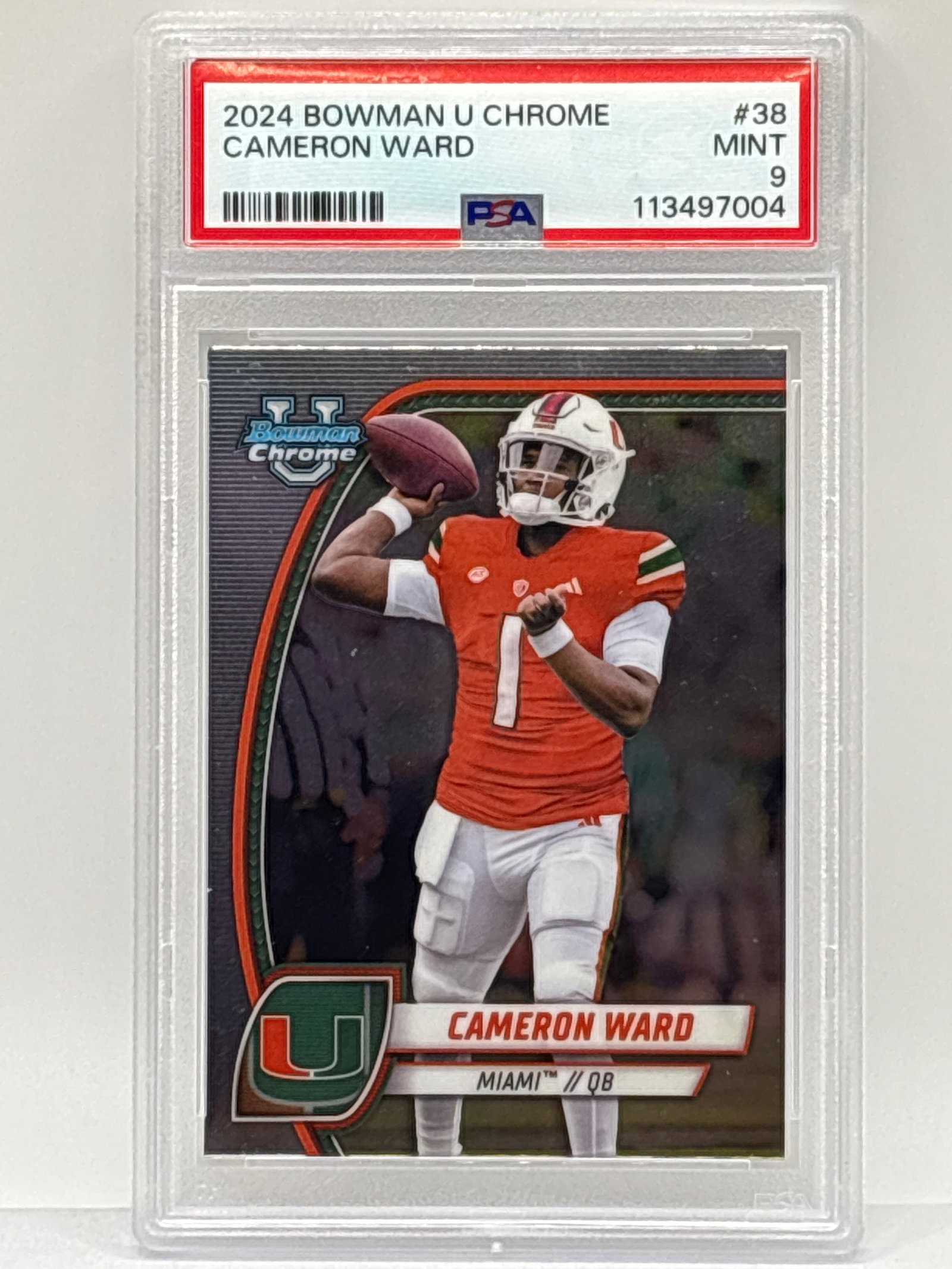 2024 BOWMAN U CHROME CAMERON WARD ROOKIE CARD PSA MINT 9: 2024 BOWMAN U CHROME CAMERON WARD ROOKIE CARD PSA MINT 9