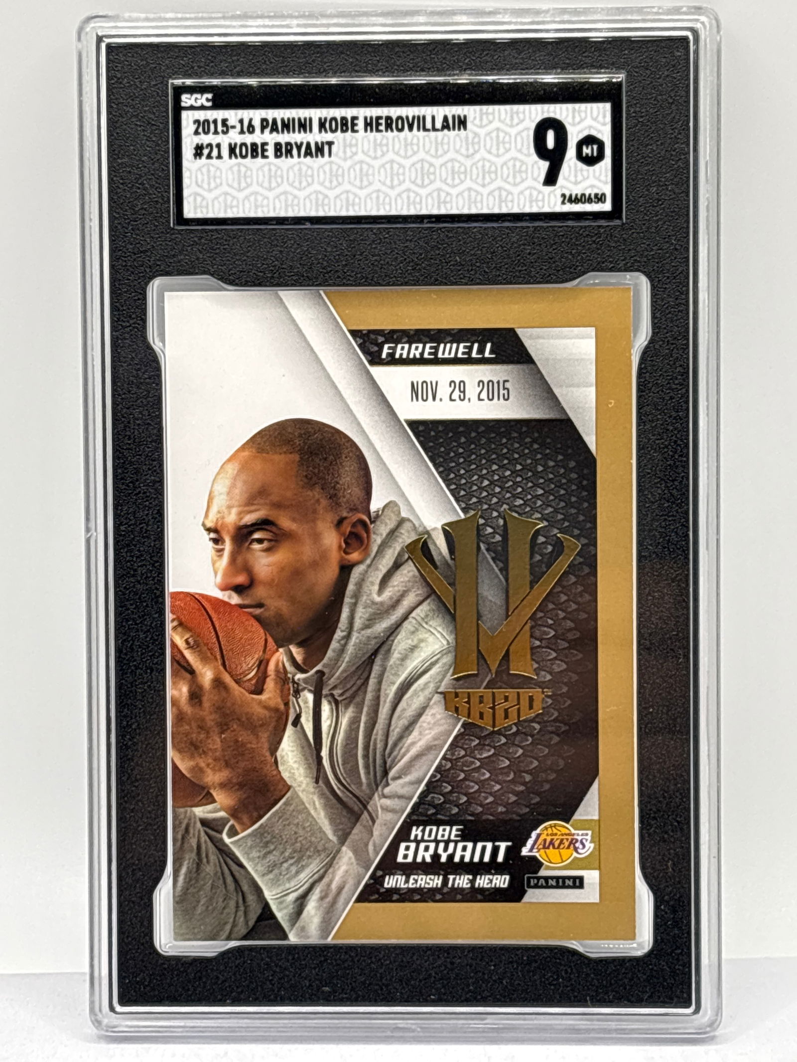 2015-16 PANINI HEROVILLAIN KOBE BRYANT FAREWELL SGC MINT 9 (1 of 3)