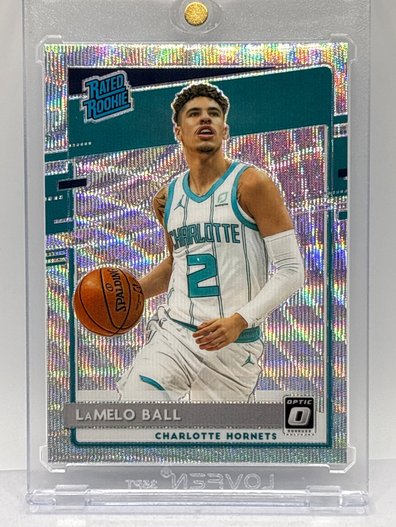 2020-21 PANINI DONRUSS OPTIC LAMELO BALL SILVER WAVE RATED ROOKIE PRIZM HOLO RC (1 of 3)