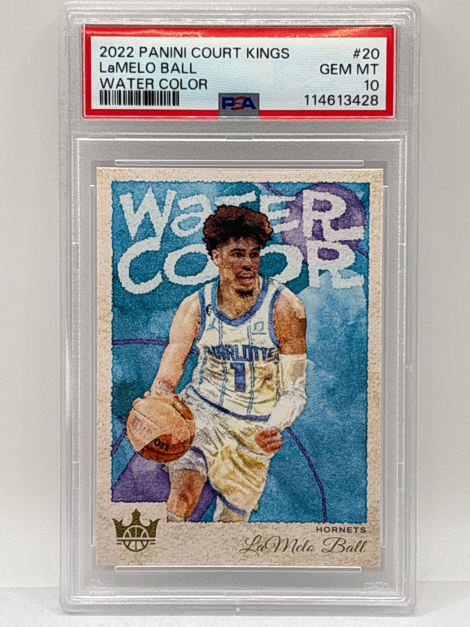 POP 2!! 2022 PANINI COURT KINGS LAMELO BALL WATER COLOR PSA GEM MINT 10 (1 of 3)