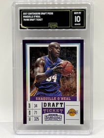 78/99!! 2017 PANINI CONTENDERS DRAFT PICKS SHAQUILLE O’NEAL DRAFT TICKET GEM MINT 10