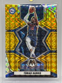 EXTREMELY RARE 2/10!! 2021-22 PANINI MOSAIC TOBIAS HARRIS GOLD PRIZM HOLO