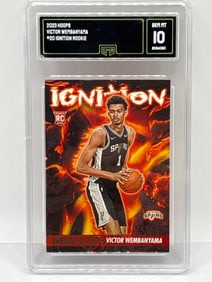 2023 PANINI NBA HOOPS VICTOR WEMBANYAMA IGNITION ROOKIE CARD GEM MINT 10