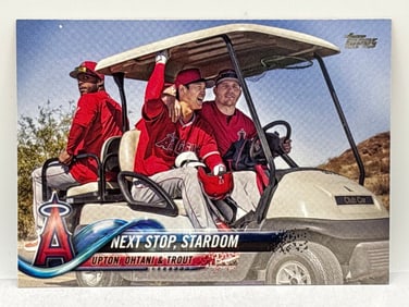 2018 TOPPS UPDATE NEXT STOP, STARDOM UPTON, TROUT, SHOHEI OHTANI ROOKIE CARD