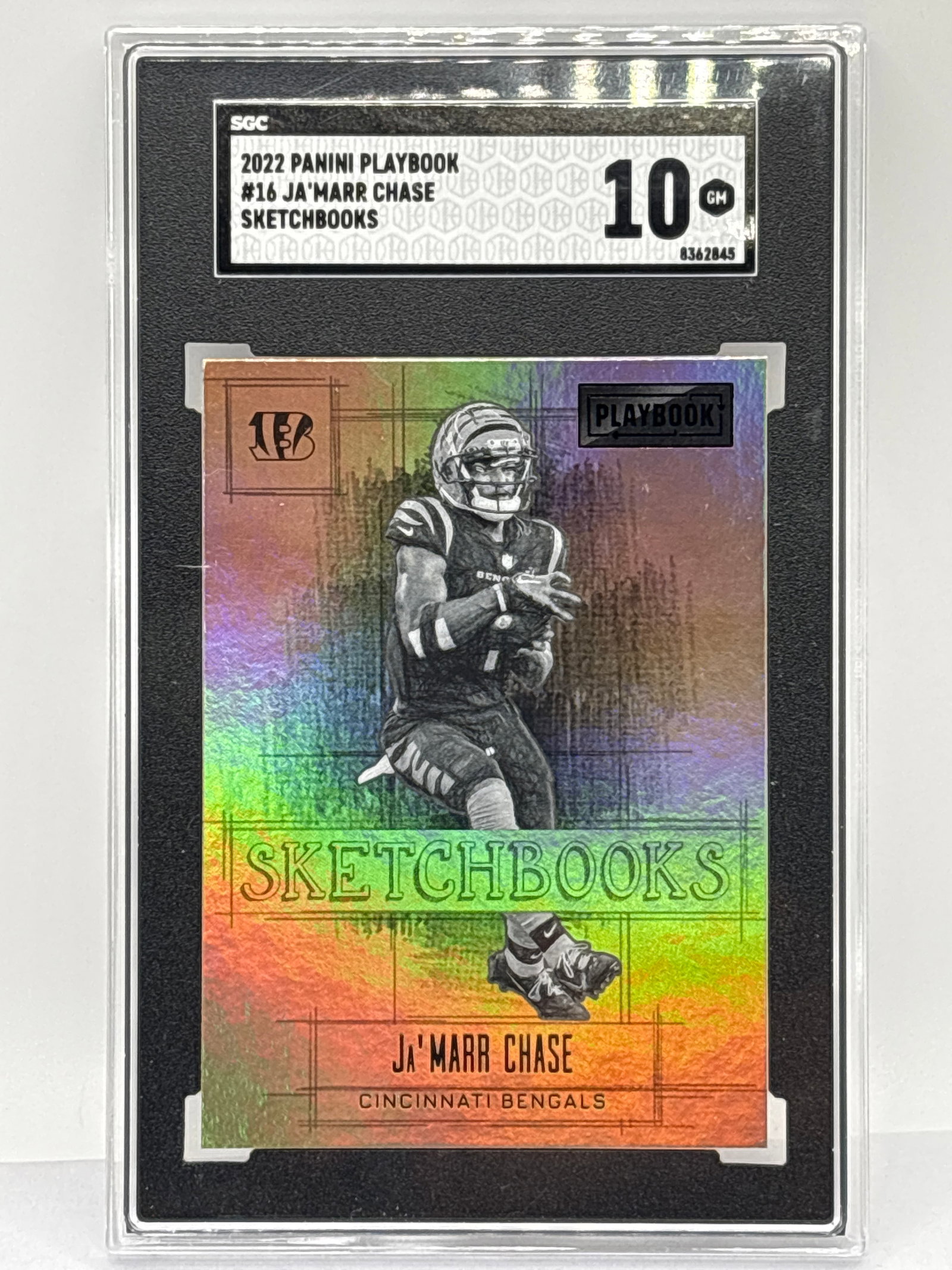 2022 PANINI PLAYBOOK JA’MARR CHASE SKETCHBOOKS SGC GEM MINT 10: 2022 PANINI PLAYBOOK JA’MARR CHASE SKETCHBOOKS SGC GEM MINT 10
