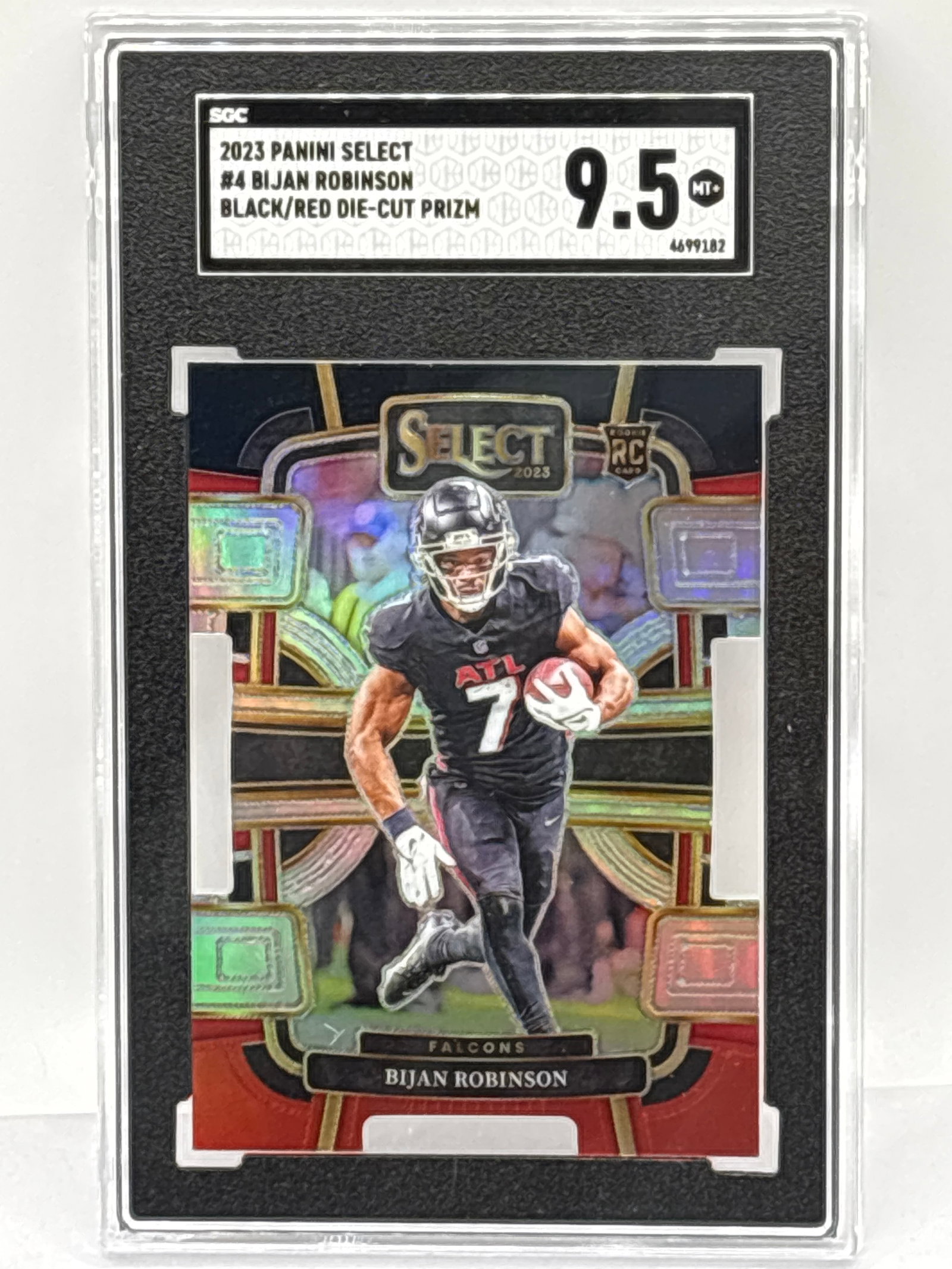 2023 PANINI SELECT BIJAN ROBINSON RED DIE-CUT PRIZM HOLO ROOKIE CARD SGC MINT+ 9.5 (1 of 3)