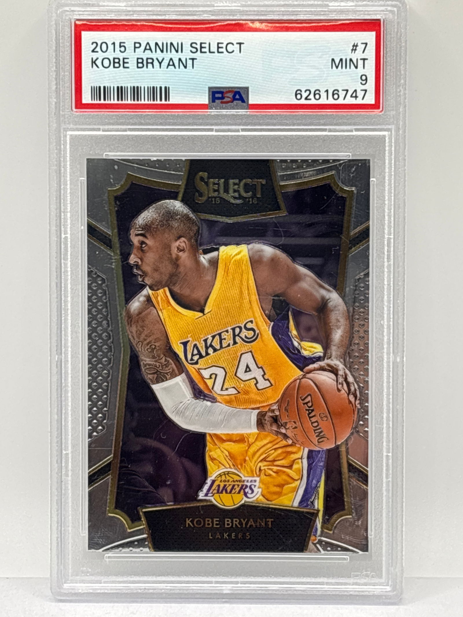 2015 PANINI SELECT #7 KOBE BRYANT PSA MINT 9 (1 of 3)