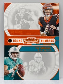 2020 PANINI CONTENDERS JOE BURROW & TUA TAGOVAILOA ROUND NUMBERS ROOKIE CARD