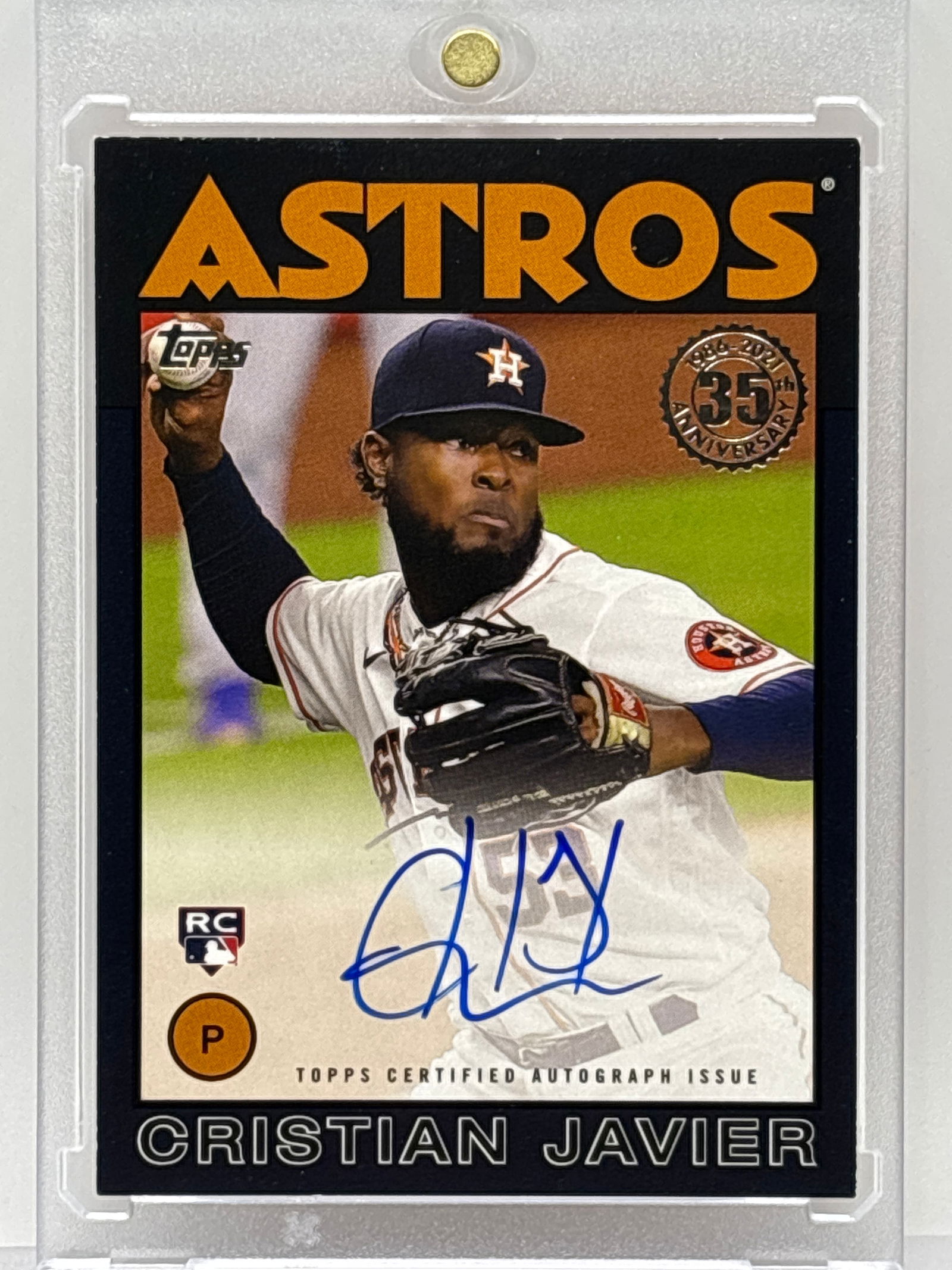 143/199!! 2021 TOPPS 35TH ANNIVERSARY CRISTIAN JAVIER 1986 AUTOGRAPHED ROOKIE CARD (1 of 3)
