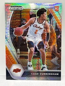 2021 PANINI PRIZM DRAFT PICKS CADE CUNNINGHAM SILVER PRIZM HYPER PRIZM HOLO ROOKIE CARD