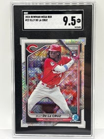 2024 BOWMAN CHROME MEGA BOX ELLY DE LA CRUZ SILVER MOJO ROOKIE CARD SGC MINT+ 9.5