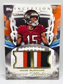 INSANE PATCH 49/50! 2024 TOPPS INCEPTION SOURCE MATERIALS JALEN MCMILLAN DUAL 3-COLOR ROOKIE PATCHES