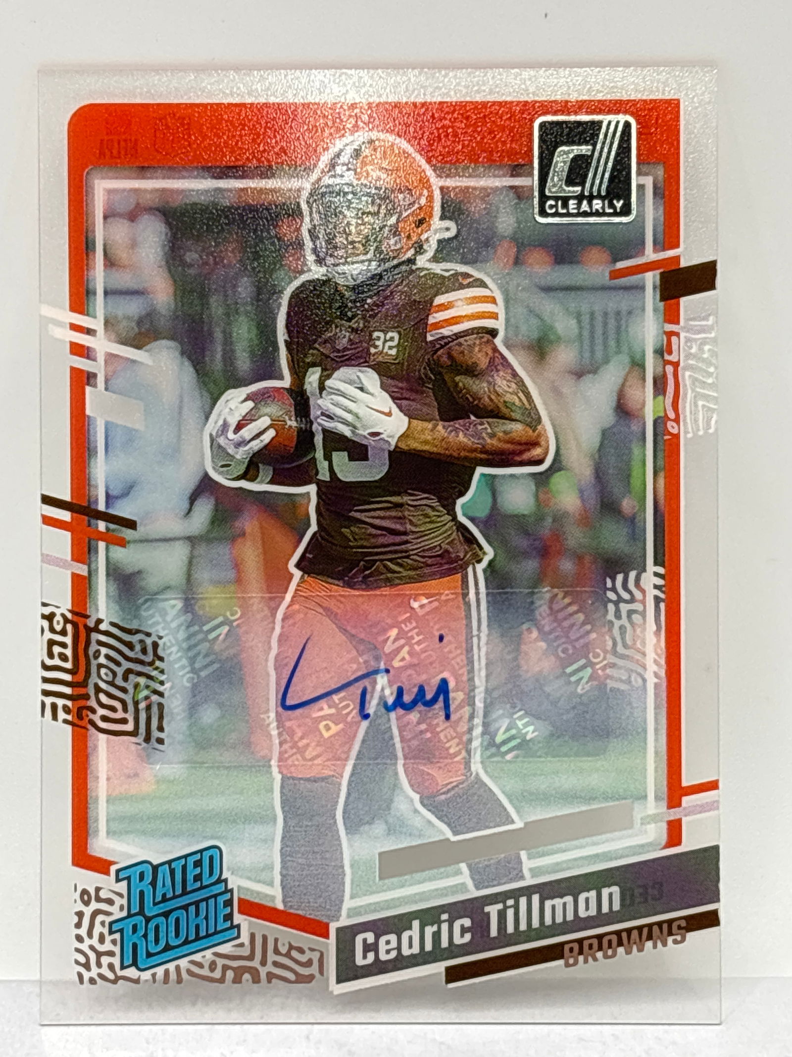 2023 PANINI CLEARLY DONRUSS CEDRIC TILLMAN AUTOGRAPHED RATED ROOKIE CARD (1 of 2)